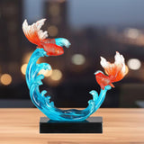 Feng Shui Fish Statue Wealth Animal Collection Carp Figurine for Living Room L