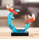 Feng Shui Fish Statue Wealth Animal Collection Carp Figurine for Living Room L