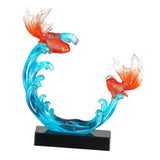 Feng Shui Fish Statue Wealth Animal Collection Carp Figurine for Living Room L