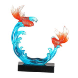 Feng Shui Fish Statue Wealth Animal Collection Carp Figurine for Living Room L