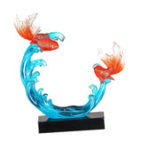 Feng Shui Fish Statue Wealth Animal Collection Carp Figurine for Living Room L