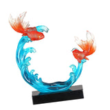 Feng Shui Fish Statue Wealth Animal Collection Carp Figurine for Living Room L