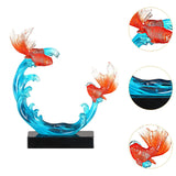Feng Shui Fish Statue Wealth Animal Collection Carp Figurine for Living Room L