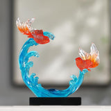 Feng Shui Fish Statue Wealth Animal Collection Carp Figurine for Living Room L