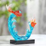Feng Shui Fish Statue Wealth Animal Collection Carp Figurine for Living Room L