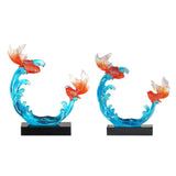 Feng Shui Fish Statue Wealth Animal Collection Carp Figurine for Living Room L