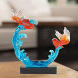 Feng Shui Fish Statue Wealth Animal Collection Carp Figurine for Living Room S