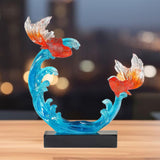 Feng Shui Fish Statue Wealth Animal Collection Carp Figurine for Living Room S