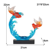 Feng Shui Fish Statue Wealth Animal Collection Carp Figurine for Living Room S