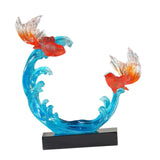 Feng Shui Fish Statue Wealth Animal Collection Carp Figurine for Living Room S
