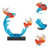 Feng Shui Fish Statue Wealth Animal Collection Carp Figurine for Living Room S