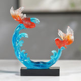 Feng Shui Fish Statue Wealth Animal Collection Carp Figurine for Living Room S