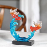 Feng Shui Fish Statue Wealth Animal Collection Carp Figurine for Living Room S
