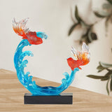 Feng Shui Fish Statue Wealth Animal Collection Carp Figurine for Living Room S