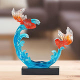 Feng Shui Fish Statue Wealth Animal Collection Carp Figurine for Living Room S