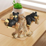 Black Bear Statue Tabletop Ornament for Office Table Centerpiece Living Room Style B