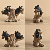Black Bear Statue Tabletop Ornament for Office Table Centerpiece Living Room Style B