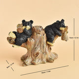 Black Bear Statue Tabletop Ornament for Office Table Centerpiece Living Room Style B