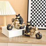 Black Bear Statue Tabletop Ornament for Office Table Centerpiece Living Room Style E