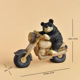 Black Bear Statue Tabletop Ornament for Office Table Centerpiece Living Room Style E