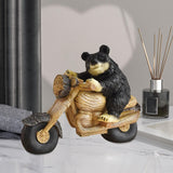 Black Bear Statue Tabletop Ornament for Office Table Centerpiece Living Room Style E