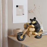 Black Bear Statue Tabletop Ornament for Office Table Centerpiece Living Room Style E