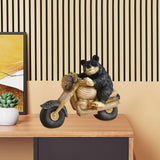 Black Bear Statue Tabletop Ornament for Office Table Centerpiece Living Room Style E