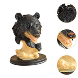 Black Bear Statue Tabletop Ornament for Office Table Centerpiece Living Room Style F