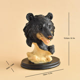 Black Bear Statue Tabletop Ornament for Office Table Centerpiece Living Room Style F