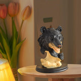 Black Bear Statue Tabletop Ornament for Office Table Centerpiece Living Room Style F