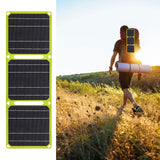 Solar Panel 3 Folding 40W for Outdoor Activities Emergency Charging Climbing Yellow