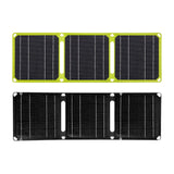 Solar Panel 3 Folding 40W for Outdoor Activities Emergency Charging Climbing Yellow