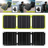 Solar Panel 3 Folding 40W for Outdoor Activities Emergency Charging Climbing Yellow