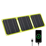 Solar Panel 3 Folding 40W for Outdoor Activities Emergency Charging Climbing Yellow