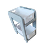 Rolling Storage Organizer Rolling Utility Cart for Farmhouse Household Hotel 2 Tiers