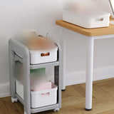Rolling Storage Organizer Rolling Utility Cart for Farmhouse Household Hotel 2 Tiers