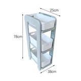 Rolling Storage Organizer Rolling Utility Cart for Farmhouse Household Hotel 3 Tiers