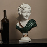 Nordic Art Statue Decorative Desktop Ornament for Fireplace Entrance Terrace Small Green Clothes