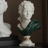 Nordic Art Statue Decorative Desktop Ornament for Fireplace Entrance Terrace Small Green Clothes
