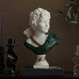 Nordic Art Statue Decorative Desktop Ornament for Fireplace Entrance Terrace Small Green Clothes