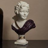 Nordic Art Statue Decorative Desktop Ornament for Fireplace Entrance Terrace Small Purple Clothes