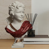 Nordic Art Statue Decorative Desktop Ornament for Fireplace Entrance Terrace Small Red Clothes