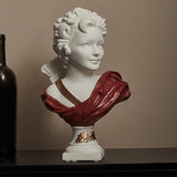 Nordic Art Statue Decorative Desktop Ornament for Fireplace Entrance Terrace Small Red Clothes