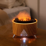 Flame Humidifier Fire Humidifier Yoga Dining Room SPA Essential Oil Diffuser Wood