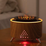 Flame Humidifier Birthday Office Farmhouse Desk Aroma Essential Oil Diffuser Wood