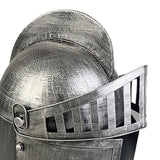 Roman Helmet with Folding Face Cover Home Decoration for Ideal Gift Role Play Silver