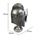 Roman Helmet with Folding Face Cover Home Decoration for Ideal Gift Role Play Silver