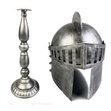 Roman Helmet with Folding Face Cover Home Decoration for Ideal Gift Role Play Silver
