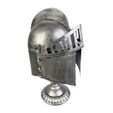 Roman Helmet with Folding Face Cover Home Decoration for Ideal Gift Role Play Silver