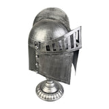 Roman Helmet with Folding Face Cover Home Decoration for Ideal Gift Role Play Silver